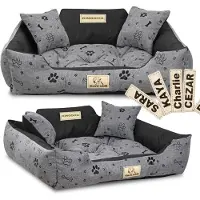 AIO Factory Lit pour chien KINGDOG 100x75 cm personnalisé étanche os noir