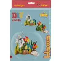 Hama Midi Perles - 2000 pces + 1 Assiette - Aquarium - - UneTaille - Perles