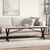 Prolenta Maison Exclusive - Table basse cadre en X 160x40x45,5 cm bois de pin massif acier