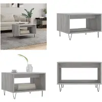 vidaXL Table basse Gris Sonoma 60x50x40 cm Bois composite - Table basse - Tables basses - Table d'appoint - Table de salon