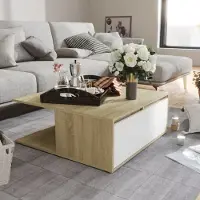 Prolenta Maison Exclusive - Table basse blanche et chêne Sonoma 80x80x31 cm Matériau dérivé du bois