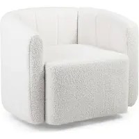 Costway Fauteuil sherpa pivotant avec assise large, fauteuil d'accentuation moderne avec dossier et accoudoirs courbés, fauteuil de lecture en forme de citrouille