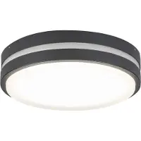 Rabalux 8848 Plafonnier d'extérieur Hamburg, 12W, 4000K, 900lm, anthracite-blanc, rond, blanc neutre, ø280mm