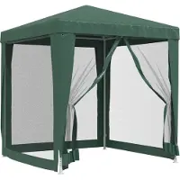 Syfax Tente de fête avec 4 parois latérales en maille Vert 2x2 m PEHD