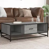 Prolenta Maison Exclusive - Table basse Gris Sonoma 100x57x35 cm Matériau dérivé du bois et métal