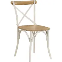 Syfax Chaises à dossier croisé lot de 4 blanc bois de manguier massif