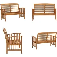 vidaXL Banc de jardin 119 cm Bois massif Acacia - Banc de jardin - Banc de terrasse - Banc de terrasse