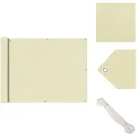 vidaXL Paravent de balcon Oxford 90x400 cm Crème - Parasols & Protection solaire