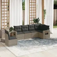 Prolenta Maison Exclusive - Salon de jardin 6 pcs avec coussins gris résine tressée