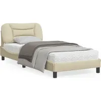 Prolenta Maison Exclusive - Sommier avec éclairage LED, sans matelas « Hvar » Crème 80 x 200 cm Tissu