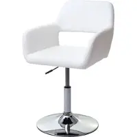 Mendler Chaise de salle à manger HWC-A50 III, style rétro années 50, similicuir blanc, pied en métal chromé