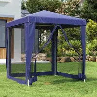 Prolenta Maison Exclusive - Tente de réception avec 4 parois latérales en filet, bleue, 2 x 2 m, HDPE