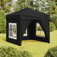 vidaXL 2025 Tente de réception moderne Pliable avec parois latérales Noir 2x2 m - Pavillons & Tentes de réception,Design 7296993 1parcel