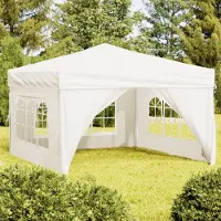 Prolenta Tente de réception pliable de luxe, avec parois latérales crème, dimensions 3x3 mètres