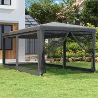 Prolenta Maison Exclusive - Chapiteau de réception avec 6 parois latérales en filet, anthracite, 3 x 6 m, HDPE