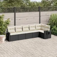 Prolenta Maison Exclusive - Salon de jardin 6 pcs avec coussins noir résine tressée