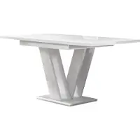 Mirjan 24 Table à manger extensible NAPUREN – blanc brillant