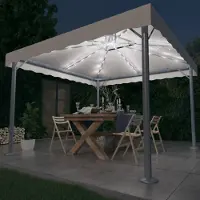 vidaXL Pavillon pratique avec guirlande lumineuse LED 300x300 cm blanc crème Aluminium - Pavillons & Tentes de réception ,design Möbel 1527318 2parcel
