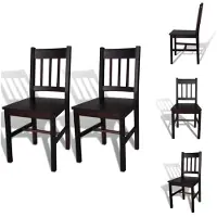 vidaXL Chaises de salle à manger 2 pcs. Marron foncé Pin - Chaises de salle à manger