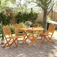 Prolenta Maison Exclusive - Ensemble à manger de jardin pliable 5 pcs bois massif d’acacia