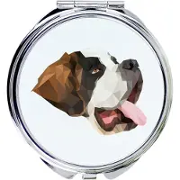 Art-Dog Chien Saint-Bernard, Saint-Bernard - Miroir avec photo et impression géométrique de la marque
