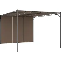 Syfax Belvédère de jardin avec rideau latéral 4x3x2,25 m Taupe