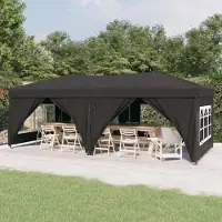 Prolenta Tente de réception pliable, modèle exclusif, avec parois latérales grises anthracite, dimensions 3x6 mètres
