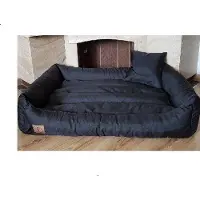 Viking Choice Lit pour chien XXL en similicuir noir - Coussin pour chien Canapé pour chien Lit pour chat Panier pour chien - imperméable à l'eau