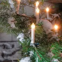 Esotec Solar Sapin de Noël Guirlande lumineuse avec 20 bougies résistant aux intempéries 102574