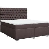 vidaXL Lit boxspring avec matelas brun foncé 200x200 cm Tissu