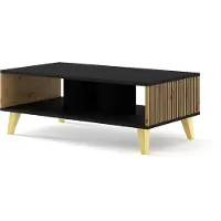 Homlando Table basse Ravenna F 90x60 Noir / Chêne Artisan + fraisage noir UFPZL