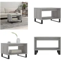 vidaXL Table basse Gris Sonoma 60x50x40 cm Bois composite - Table basse - Tables basses - Table d'appoint - Table de salon