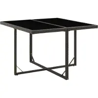 Prolenta Maison Exclusive - Table de jardin Noir 109x107x74 cm Résine tressée et verre