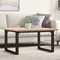 Prolenta Maison Exclusive - Table basse cadre en O 90x90x45,5cm bois de pin massif et acier