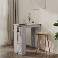 Prolenta Maison Exclusive - Table de bar avec étagère Gris Sonoma 102x50x103,5 cm Matériau dérivé du bois