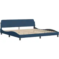 Syfax Cadre de lit Dover bleu 200x200 cm tissu