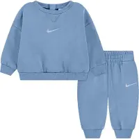 Nike Kids Essential Fleece Crew Long Sleeve Set Bleu 9 Months Enfants