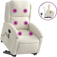 Syfax Fauteuil de massage inclinable Crème Velours