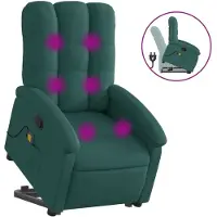 Syfax Fauteuil inclinable de massage Vert foncé Tissu