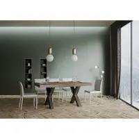 Itamoby - Table extensible 180/284x90 cm Traffic noyer pieds anthracite