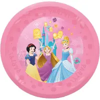 Decorata Party Assiettes en plastique - 4 Pack - 21 cm - Princes - - UneTaille - Assiette