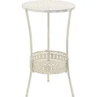 Prolenta Maison Exclusive - Table de bistro Style vintage Ronde Métal 40x70 cm Blanc