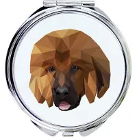 Art-Dog Do khyi, dogue du Tibet, dogue tibétain, mastiff tibétain - Miroir avec photo et imprimé géométrique de la marque
