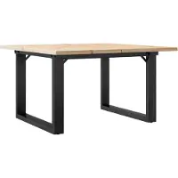 Syfax Table basse piètement en O 70x70x40cm pin massif et acier