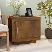 vidaXL Table basse chêne fumé 51x50x45 cm Bois composite - Table basse - Tables basses - Table de salon - Table basse