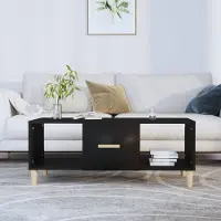 vidaXL Table basse noire 102x50x40 cm Bois composite - Table basse - Tables basses - Table d'appoint - Table de salon