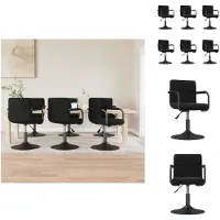 vidaXL Chaise de salle à manger 6 pcs. Pivotant Noir Velours - Chaises de salle à manger