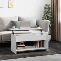 Prolenta Maison Exclusive - Table basse blanche 102x50x52,5 cm Matériau dérivé du bois