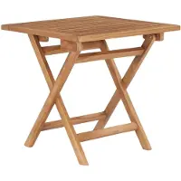 Syfax Table de jardin pliable, pour terrasse et patio, en bois de teck massif poncé, résistante aux intempéries, 45x45x45 cm