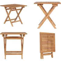 vidaXL Table de jardin pliante 45x45x45 cm Teck massif - Table d'extérieur - Tables d'extérieur - Tables de jardin